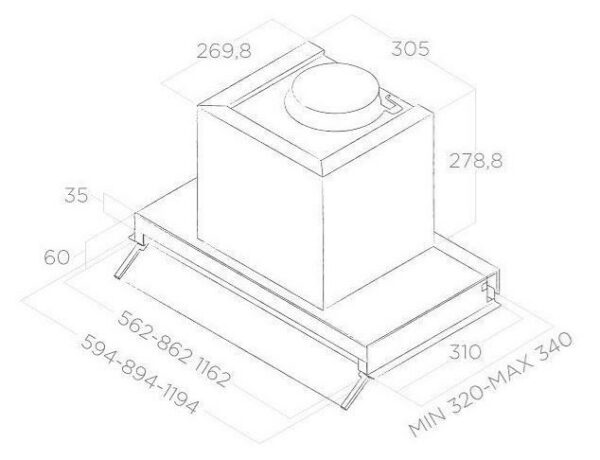 Okap do zabudowy Elica Boxin LX/IX/A/60 Stal nierdzewna 60 cm
