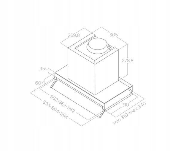 Okap do zabudowy Elica BOX IN PLUS IXGL/A/60