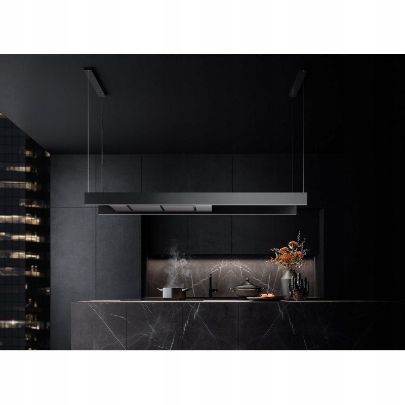 Okap czarny wyspowy Falmec Light Isola 180 cm led