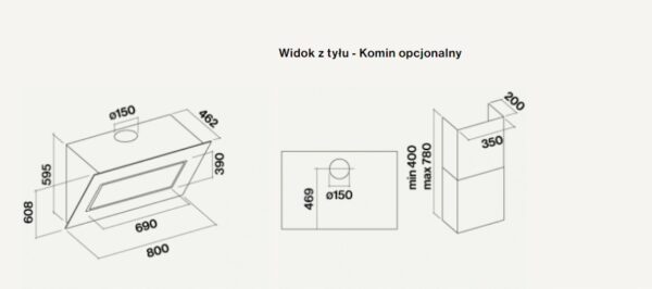 Okap kominowy Falmec Quasar 80
