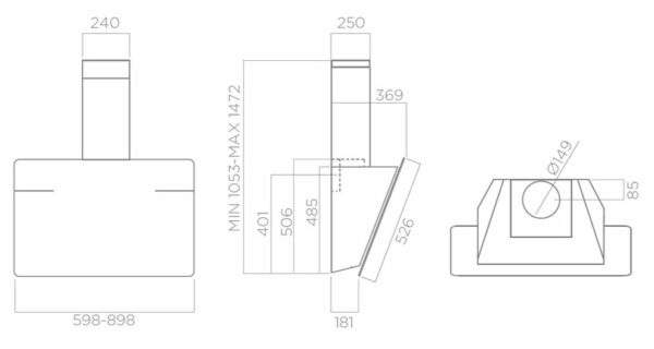 OKAP ELICA L’ESSENZA WH/A/60 691m3/h 60cm BIAŁY A