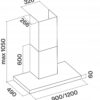 Okap Plane Plus 90 inox 800 m³/h