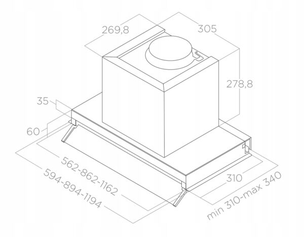 ELICA Okap do zabudowy BOXIN ADVANCE IX/A/60