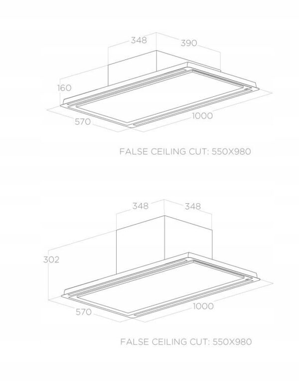 ELICA Okap sufitowy HILIGHT GLASS H16 WH/A/100 Biały