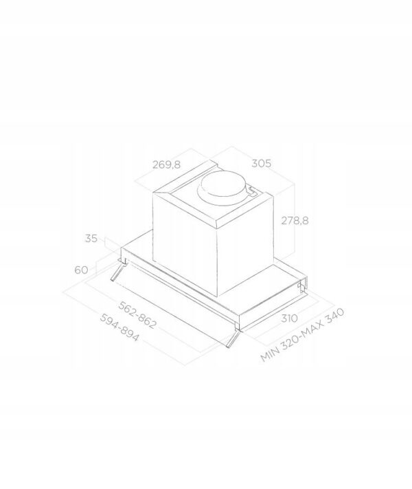 Okap do zabudowy Elica Boxin LX/IX/A/60 Stal nierdzewna 60 cm