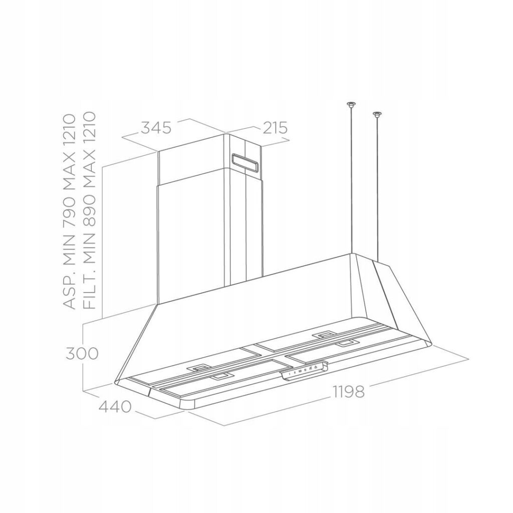 ELICA Okap wyspowy IKONA MAXXI PURE BL MAT/F/120