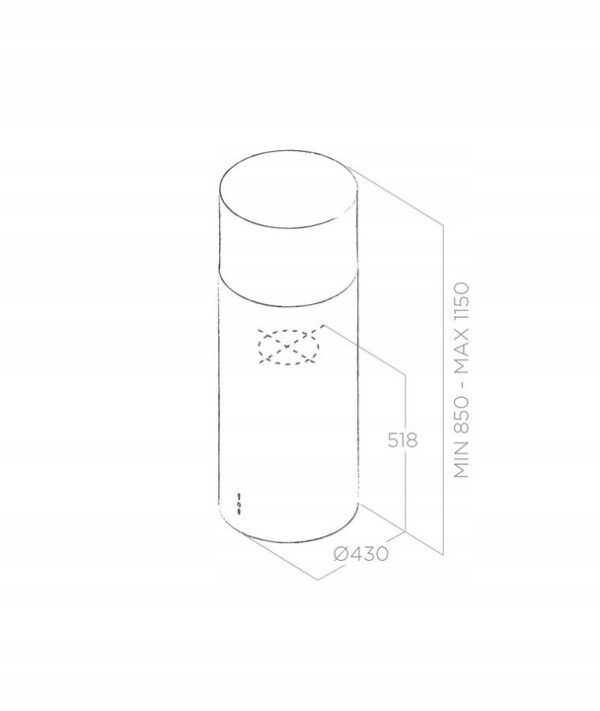 Okap wyspowy Elica TUBE PRO ISLAND WH/A/43
