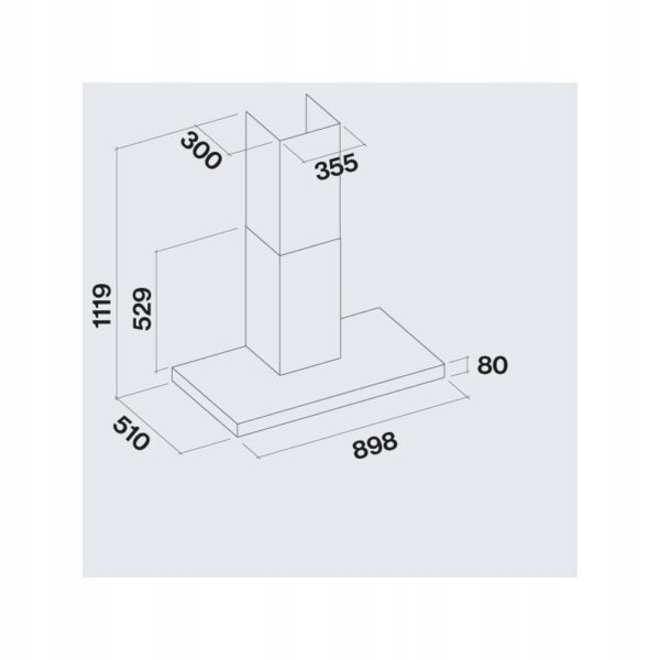 Okap ścienny Falmec Plane No-Drop 90 cm – 800 m³ /h