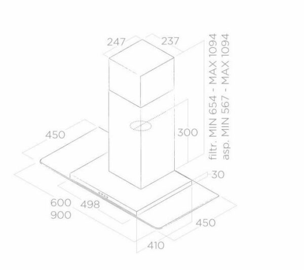 Okap ścienny Elica Flat Glass IX/A/90
