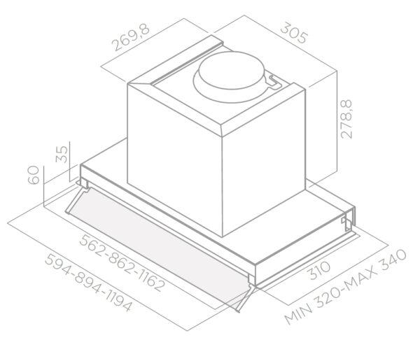 Okap do zabudowy Elica Box in LX/IX/A/120