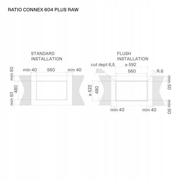 Płyta indukcyjna Elica RATIO CONNEX 604 PLUS RAW Czarne matowe szkło