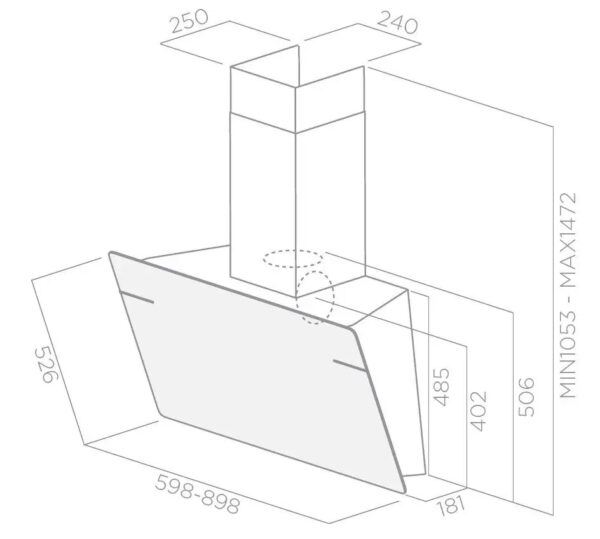 OKAP ELICA L’ESSENZA WH/A/60 691m3/h 60cm BIAŁY A
