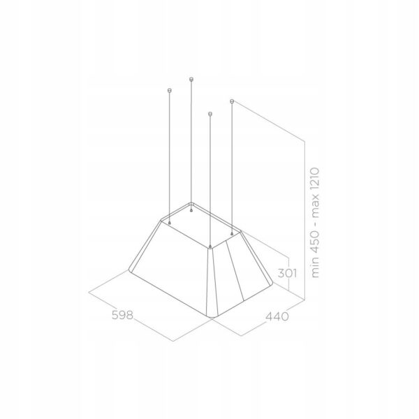ELICA Okap wyspowy IKONA LIGHT WH/F/60