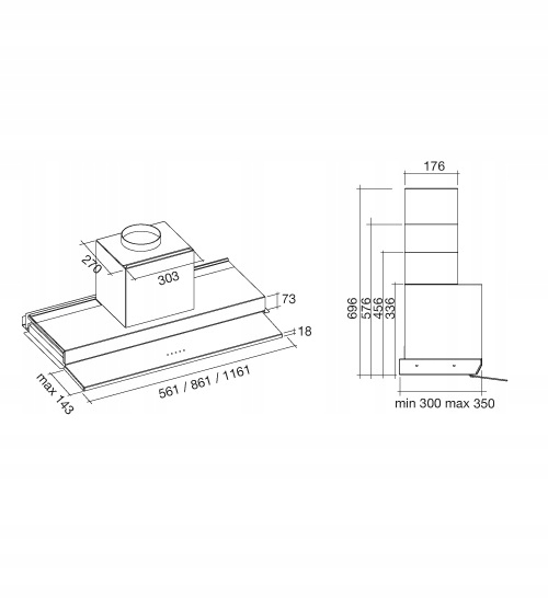 Okap Falmec MOVE Szkło Białe 120 cm