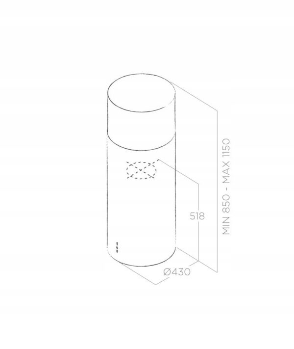 Okap wyspowy Elica Tube Pro Island BL MAT/A/43