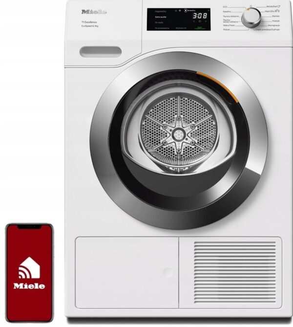 Suszarka z pompą ciepła T1 Miele TEH795WP EcoSpeed&Steam&9kg